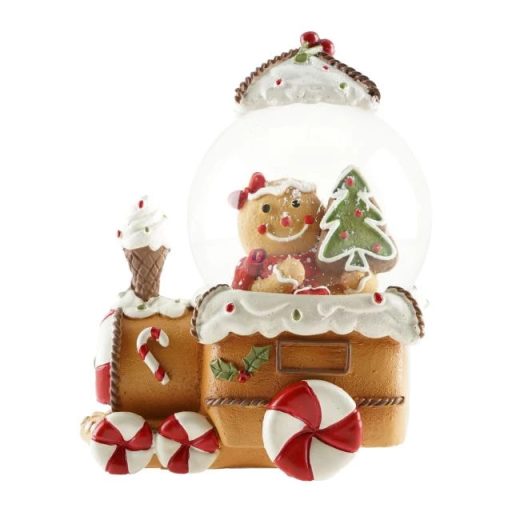 Rázógömb kisvonaton, mézeskaláccsal (11,5 × 9,7 cm)