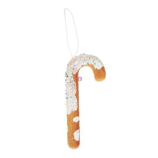 XL Mézeskalács cukorbot cukormázzal, akasztós polyfoam 17 cm barna, fehér