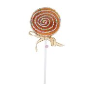   Mézeskalács nyalóka forgó mintás polyfoam 9,5x26x2,3 cm barna, fehér