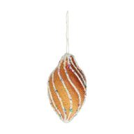   Mézeskalács dísz csavart, akasztós polyfoam 13x8x8 cm barna, fehér