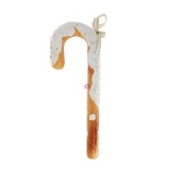   Mézeskalács cukorbot óriás, akasztós polyfoam 50x18x5 cm barna, fehér