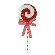   Nyalóka spirál mintás, óriás, flitteres polyfoam 20x48x32 cm piros, fehér