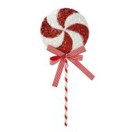   Nyalóka forgó mintás, óriás, flitteres polyfoam 24x58x3 cm piros, fehér