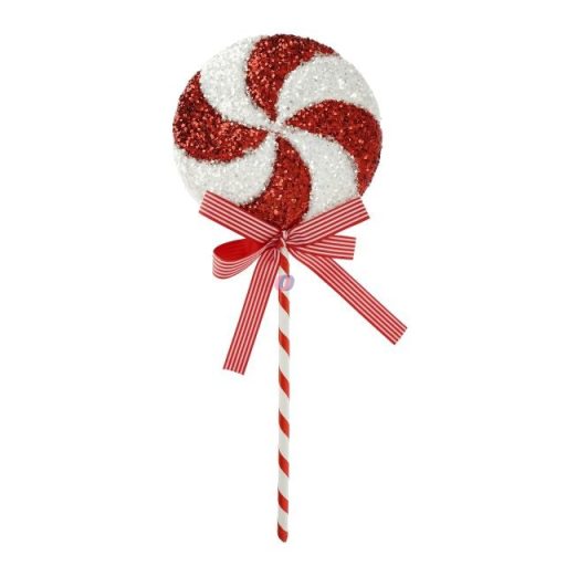 Nyalóka forgó mintás, óriás, flitteres polyfoam 24x58x3 cm piros, fehér