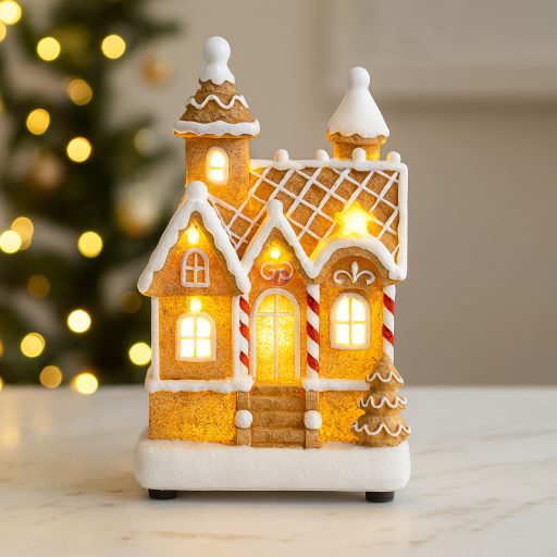 Dioráma Mézeskalács ház LED-es 19,5 cm