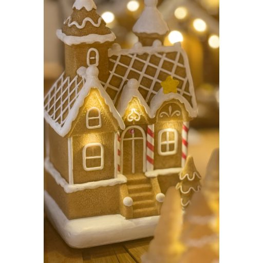 Dioráma Mézeskalács ház LED-es 19,5 cm