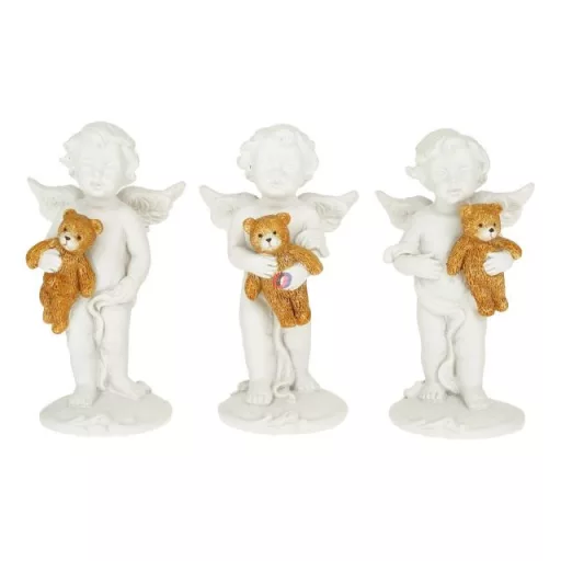 Angyal macival álló poly 4,5x4x8,5 cm fehér, barna 3 féle