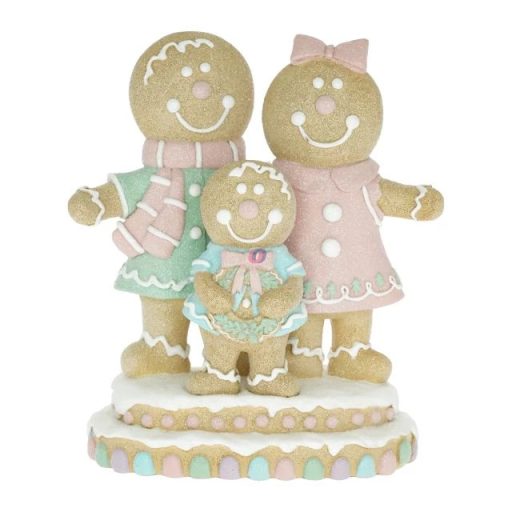 Dekor Mézeskalács család glitteres 22,5x11,5x26 cm