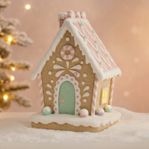 Dekor Mézeskalács ház glitteres (11,5 × 11 × 18 cm)