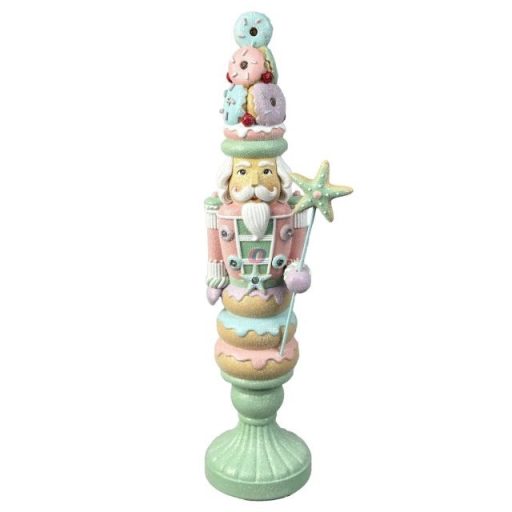 Diótörő sütemény glitteres, LED-es poly 15,5x11,5x46 cm pasztell