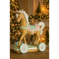   Mézeskalács játék ló glitteres poly 34,5x16x38 cm pasztell