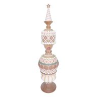   Cukormázas sütitorony glitteres poly 26x26x108 cm barna, fehér