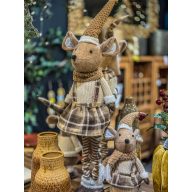   Egér fiú, lány, teleszkópos lábbal textil 25x21x100 cm barna, bézs 2 féle