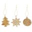 Mézeskalács fenyő, csillag, gömb, glitteres, akasztós poly 7x1,5x8,5 cm barna, fehér 3 féle