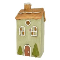 Ház LED-es magnézia 17,8x16x35,5 cm zöld, barna