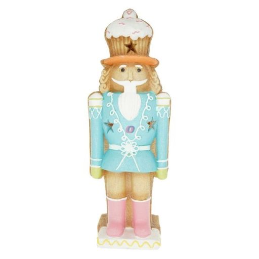 Diótörő LED-es, glitteres magnézia 17,5x12x49,5 cm kék, barna