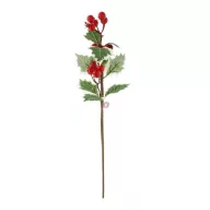   Selyemvirág magyal ág bogyóval műanyag 37 cm zöld, piros