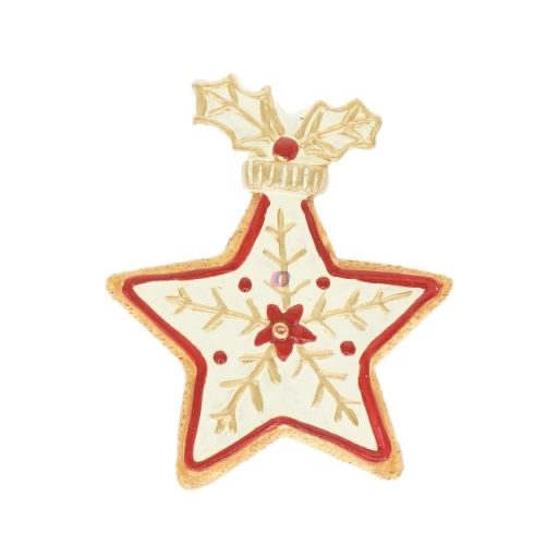 Mézeskalács karácsonyfadísz csillag 6,2x1x7,9 cm