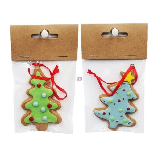 Mézeskalács karácsonyfa, akasztós 5,1x3x8 cm 2 féle