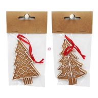 Mézeskalács fenyőfa, akasztós 6,1x1x9,4 cm 2 féle