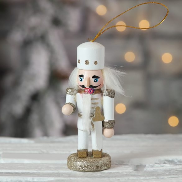 Diótörő figura Elegant fa 9cm 4 féle figurás karácsonyfadísz