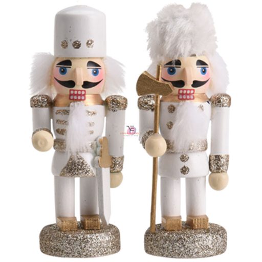 Diótörő figura Elegant fa 9cm 4 féle figurás karácsonyfadísz