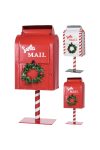 FEHÉR - Karácsonyi postaláda fém 37cm 2 féle választható kivitel