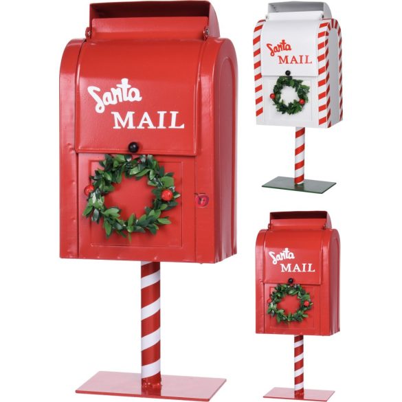 FEHÉR - Karácsonyi postaláda fém 37cm 2 féle választható kivitel