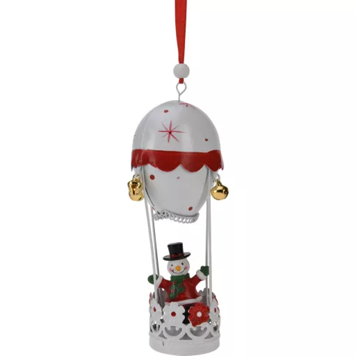 Karácsonyi Hőlégballon fém, akasztható16 cm