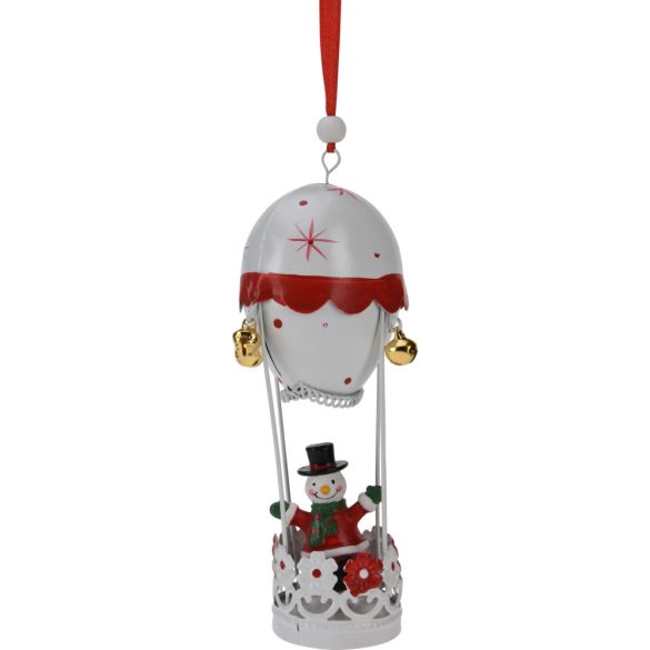 Karácsonyi Hőlégballon fém, akasztható16 cm