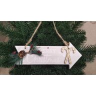 Karácsonyi fa jelzőtábla felirattal felirat, akasztható 20cm   Karácsonyi fa jelzőtábla felirattal felirat, akasztható 20cm