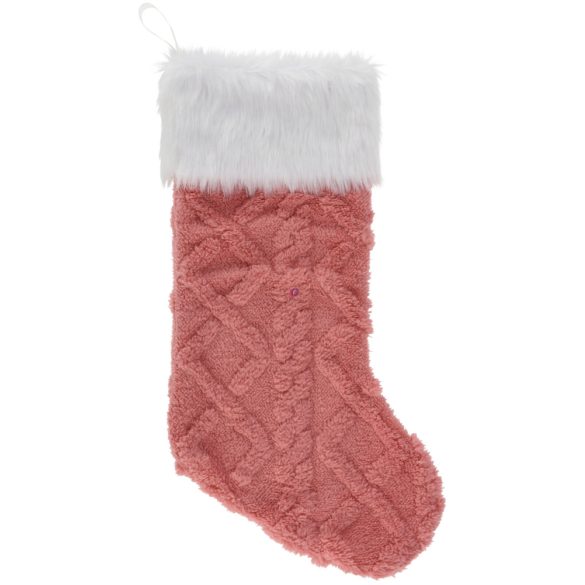 Luxury Óriás Mikulás plüss zokni/csizma kandallóhoz rózsaszín 50 cm