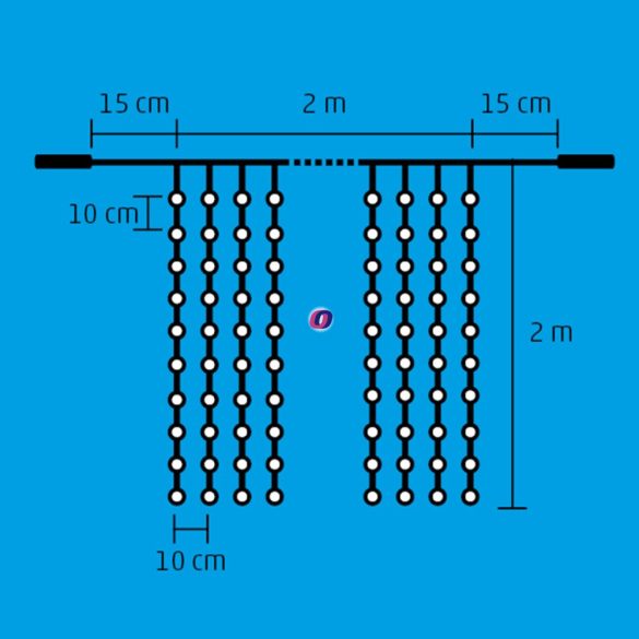 HOME LED-es sorolható fényfüggöny, hidegfehér 400 LED 2 x 2 m, IP44 DLF 400/WH