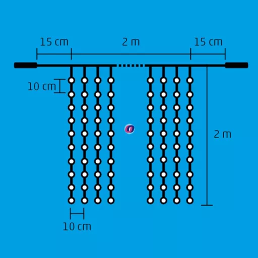 HOME LED-es sorolható fényfüggöny, melegfehér 400LED 2 x 2 m, IP44 DLF 400/WW