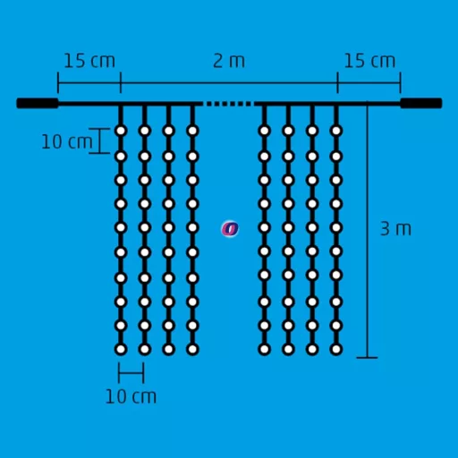 HOME LED-es sorolható fényfüggöny, hidegfehér 600LED 2 x 3 m, IP44 DLF 600/WH