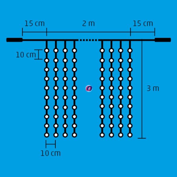 HOME LED-es sorolható fényfüggöny, melegfehér 600LED 2 x 3 m, IP44 DLF 600/WW