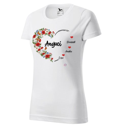 Anyák napi póló "Heart" - személyre szabható, többféle színben, felnőtt méretekben