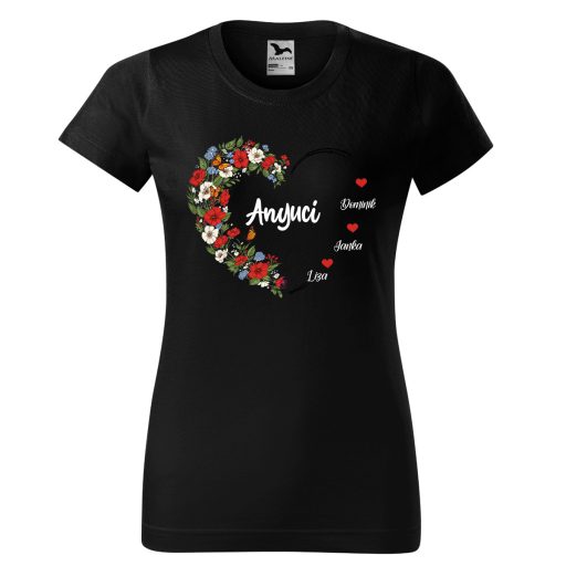 Anyák napi póló "Heart" - személyre szabható, többféle színben, felnőtt méretekben