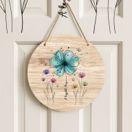   Anyák napi ajtódísz fa tábla "Flower" egyedi felirattal többféle méretben