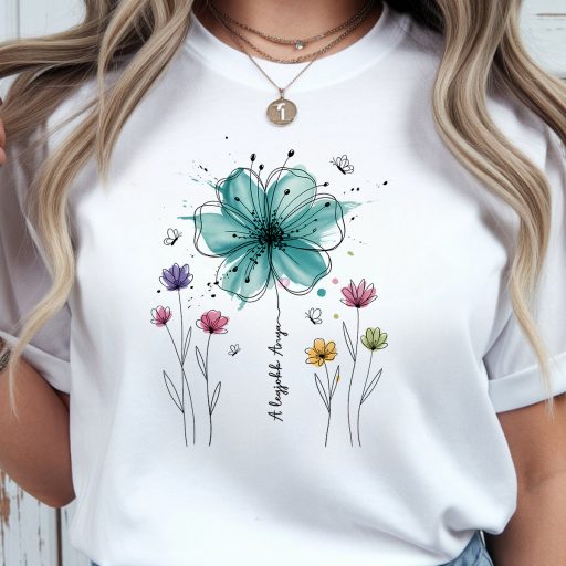 Anyák napi póló "Flower" - személyre szabható, többféle színben, felnőtt méretekben