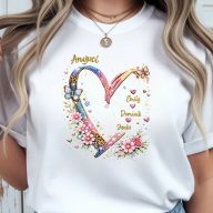   Anyák napi póló "Glitter Heart" - személyre szabható, többféle színben, felnőtt méretekben