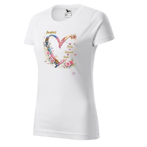 Anyák napi póló "Glitter Heart" - személyre szabható, többféle színben, felnőtt méretekben