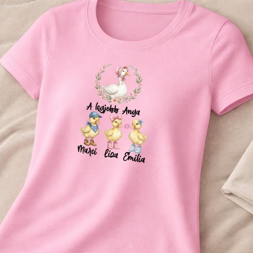 Anyák napi póló "Libák" - személyre szabható, többféle színben, felnőtt méretekben