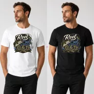   Férfi póló "The Reel Cool Dad" mintás - fehér és fekete színben - Apás póló