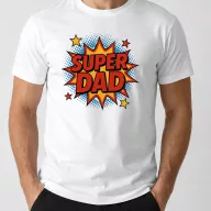   Férfi póló "Super Dad" mintás - fehér és fekete színben - Apás póló