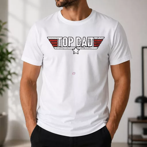 Férfi póló "TOP DAD" mintás - fehér és fekete színben - Apás póló