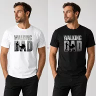   Férfi póló "Walking Dad" mintás - fehér és fekete színben - Apás póló