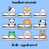   36 db állatmintás vasalható név cimke textilre - 5x4 cm, egyszerű vasalás, egyedi neves