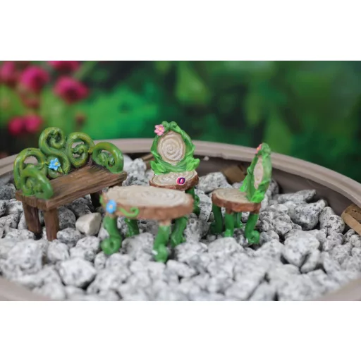 Tündérkert bútor szett 4 db-os poly Deconline Fairy Garden