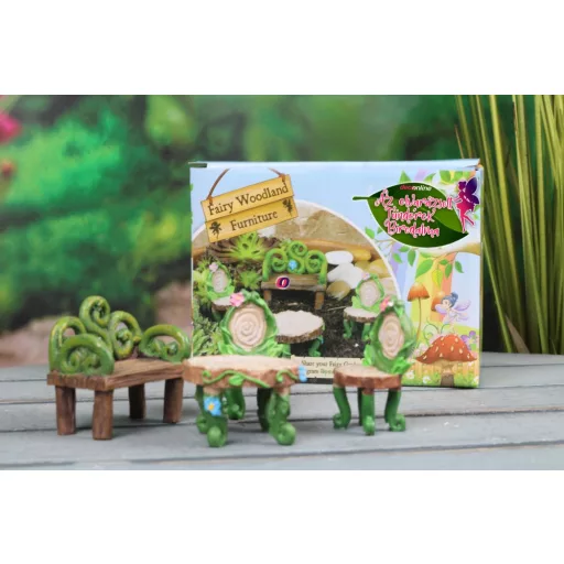 Tündérkert bútor szett 4 db-os poly Deconline Fairy Garden